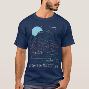 Night Retro Great Sand Dunes National Park Colorad T-Shirt