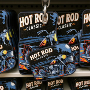 Night Riders and Fiery Roads Car Floor Mat