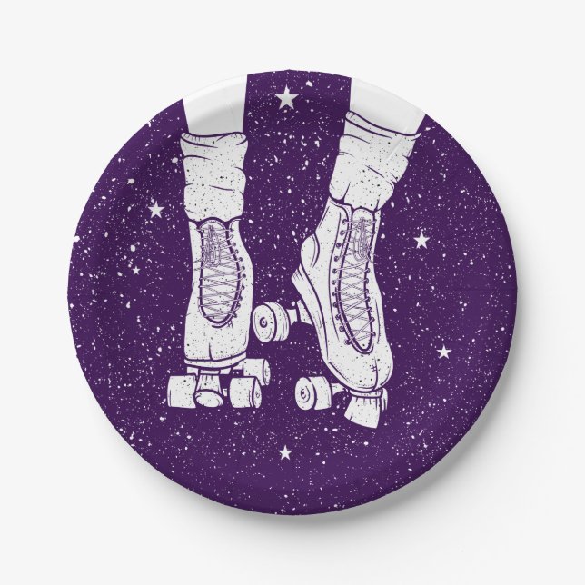 Night roller skater paper plates (Front)