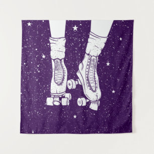 Night roller skater tapestry