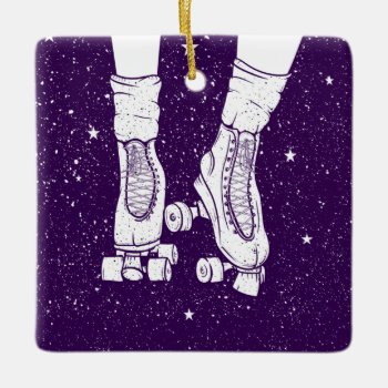 Night Roller Skating Ceramic Ornament by earlykirky at Zazzle
