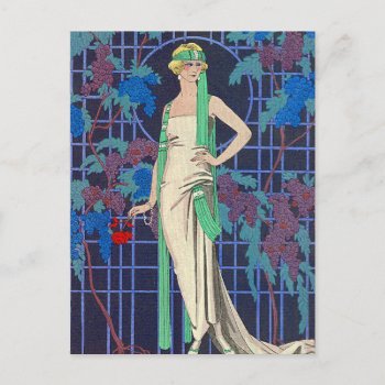 Night Rose By George Barbier Postcard by FalconsEye at Zazzle