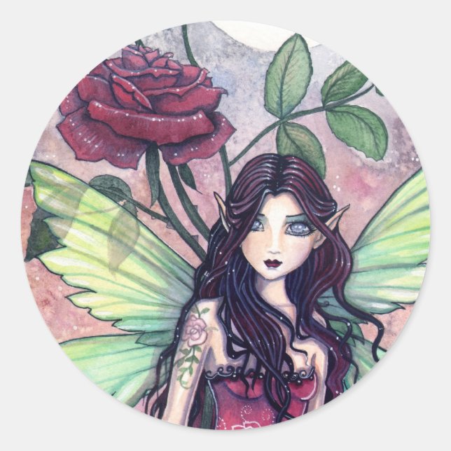 Night Rose Fairy Sticker by Molly Harrison (Front)