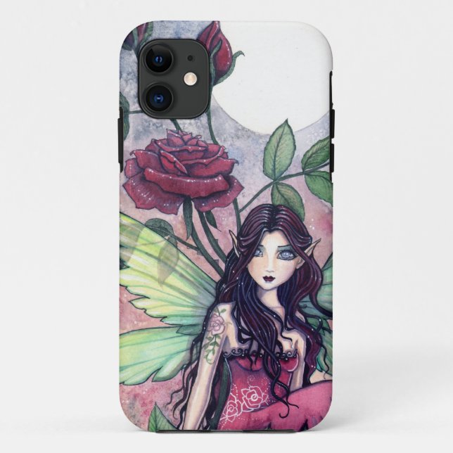 Night Rose Fantasy Fairy Art iPhone Case (Back)