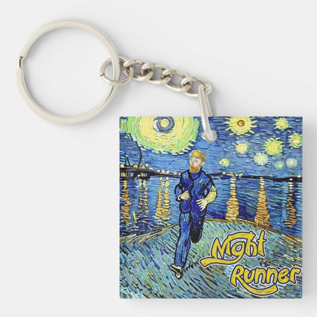 Night Runner Starry Night Keychain (Front)