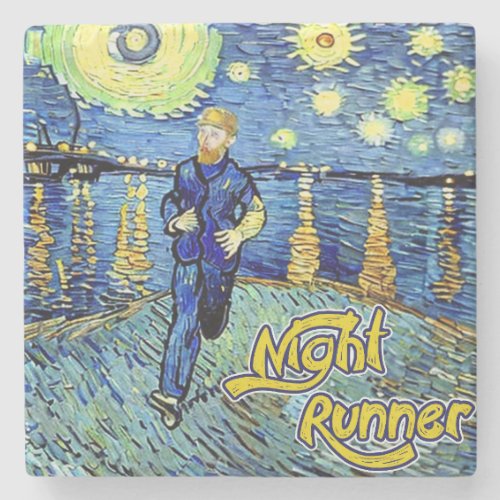 Night Runner Starry Night Stone Coaster