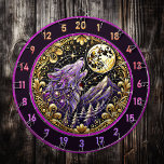 Night’s Majesty: Purple Wolf Stare Dart Board<br><div class="desc">Transform your man cave into a sanctuary for nature lovers. This captivating wolf piece draws attention with its vibrant purples and glowing golden moon. Its circular frame is ideal for adding an artistic flair to your dartboard and fishing lodge setup. Create memories in a space that reflects strength and serenity....</div>