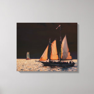 Night Sail - Key West, Florida Canvas Print