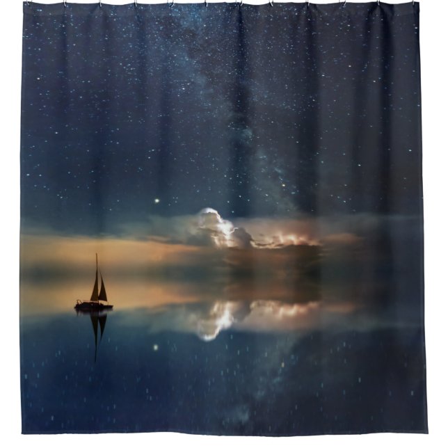 Night Sailing Shower Curtain (Front)
