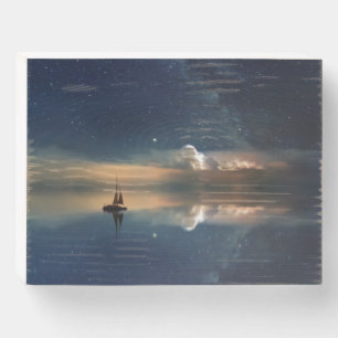 Night Sailing Wooden Box Sign