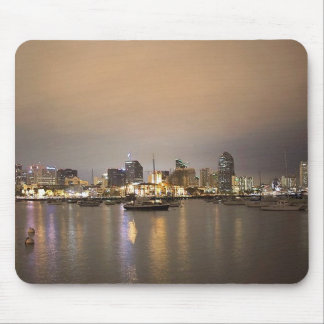 Night San Diego Sailboats Skyline Mouse Pad
