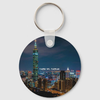 Night Scene of Taipei 101, Taiwan Travel Souvenir Keychain