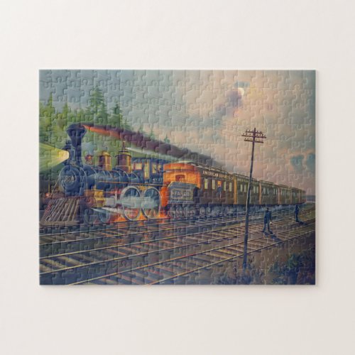 Night Scene on the New York Central Railroad   Jigsaw Puzzle