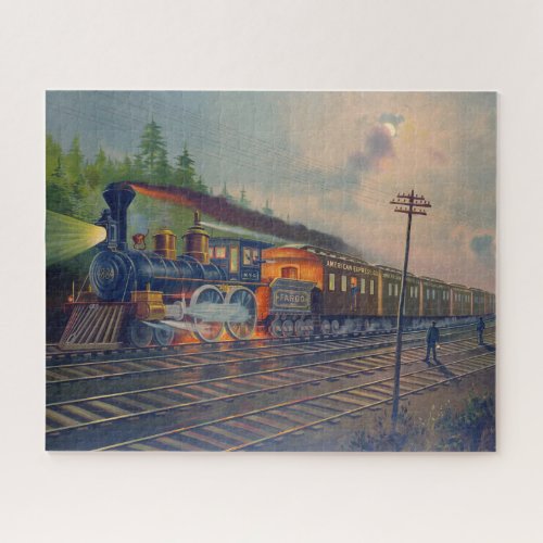 Night Scene on the New York Central Railroad  Jigsaw Puzzle