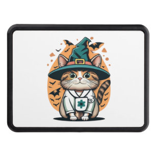 Night Shift Feline One Spooky Nurse Cat   Hitch Cover