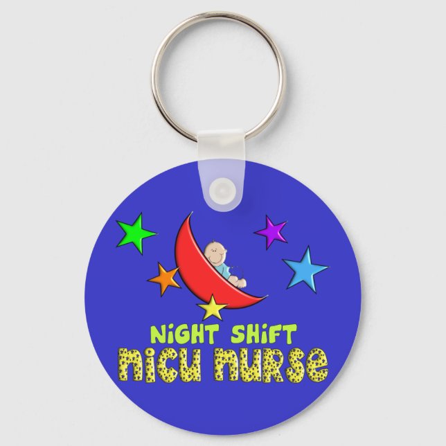 Night Shift NICU NURSE Gifts Keychain (Front)