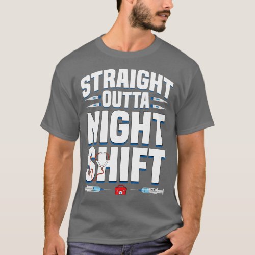 Night Shift Nurse For Men Women Emergency Register T_Shirt