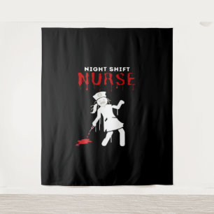 Night Shift Nurse Funny Halloween Classic T-Shirt Tapestry