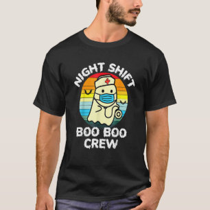 Night Shift Nurse Ghost Boo Boo Crew Halloween T-Shirt