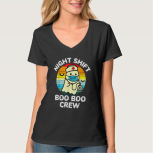 Night Shift Nurse Ghost Boo Boo Crew Halloween T-Shirt