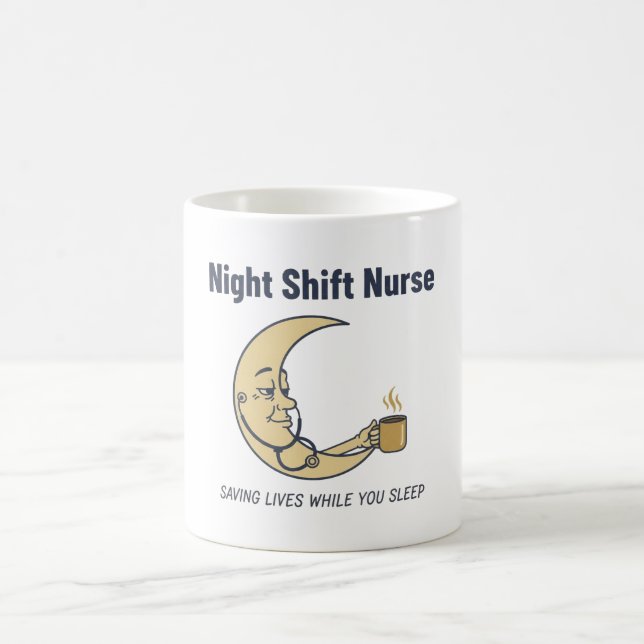 Night Shift Nurse Gift Funny — Saving Lives While  Coffee Mug (Center)