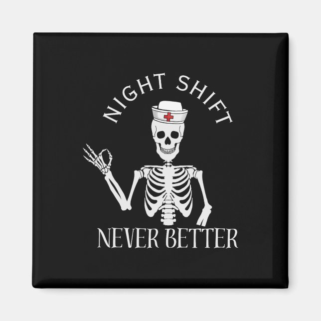 Night Shift Nurse Icu Rn Er Cvicu Nicu Ed Np Hallo Magnet (Front)