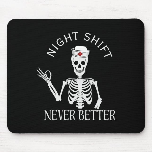 Night Shift Nurse Icu Rn Er Cvicu Nicu Ed Np Hallo Mouse Pad (Front)