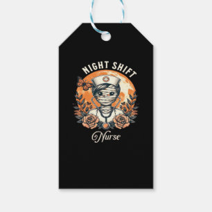 Night Shift Nurse Mummy Halloween Healthcare Flora Gift Tags