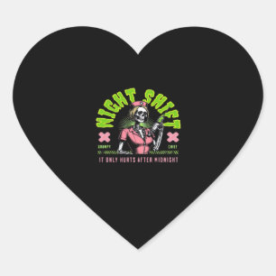 Night Shift Nurse - National Nurse Week Gift Ideas Heart Sticker