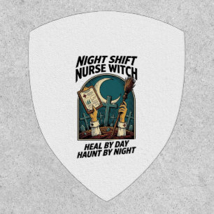 Night Shift Nurse Witch Retro Halloween Tee Patch