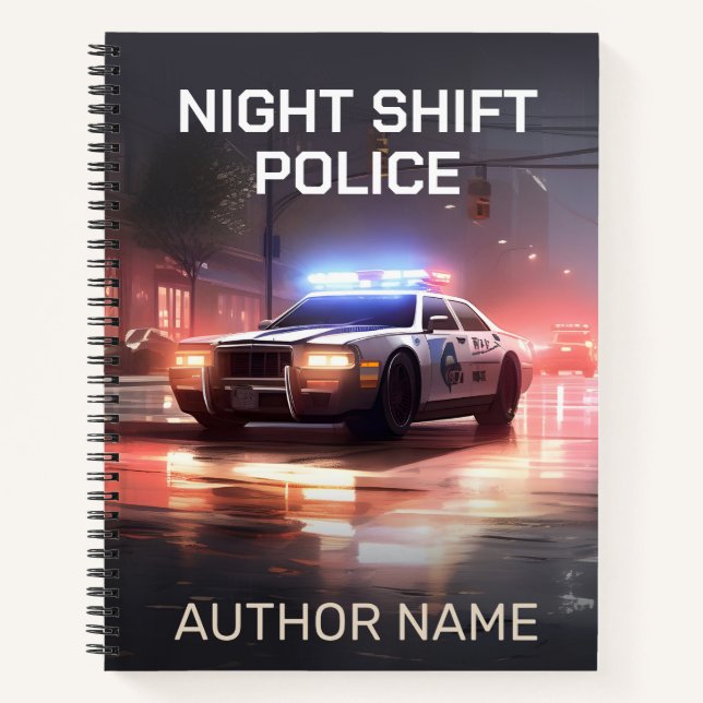 Night Shift Police Book Cover Inspiration Notebook (Front)