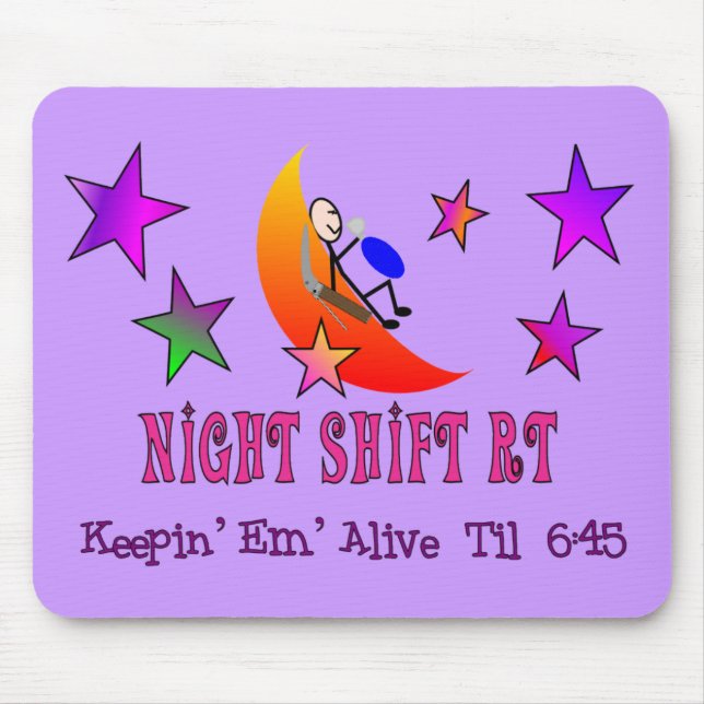 Night Shift RT MOON Stick Man Mouse Pad (Front)