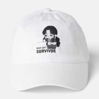 Night Shift Survivor Relatable Chibi Nurse Illustr Hat