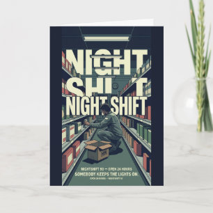 Night Shift Worker Appreciation Retro Thank You Ca Card
