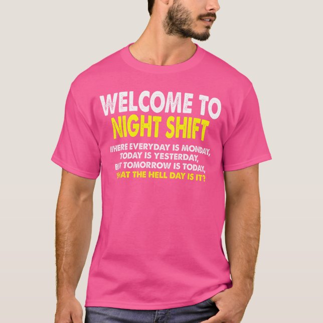 Night Shift Workers Funny Midnight Shift retro gif T-Shirt (Front)