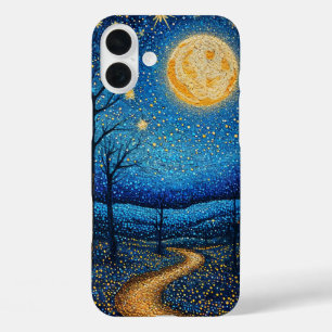 Night sky Aesthetic Galaxy Moon Celestial Stars iPhone 16 Plus Case