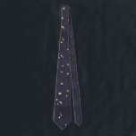 Night Sky And Gold Stars Neck Tie<br><div class="desc">Beautiful navy blue background with seamless pattern of gold stars.</div>