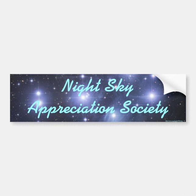 Night Sky Appreciation Society Bumper Sticker (Front)