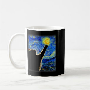 Night Sky Art Cat Starry Art Cat Cat Lover Cat Mom Coffee Mug