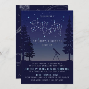 Night Sky Astronomy Star Gazing Party Invitation