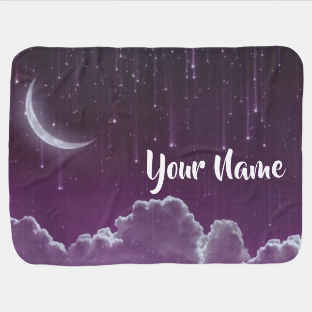 Night sky baby name baby blanket (Horizontal)