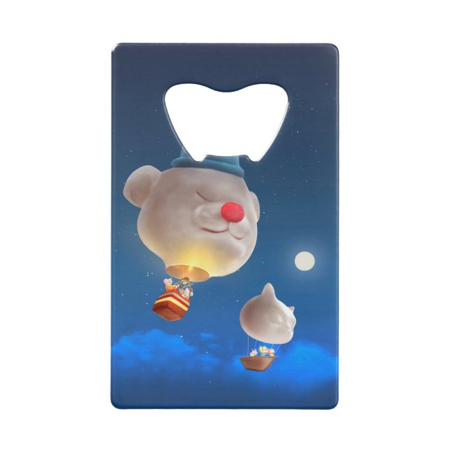 Night Sky Balloon Adventure Credit Card Bottle Opener (Front)