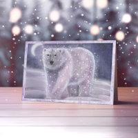 Night Sky Bear Magical Polar Bear Winter Card