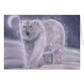 Night Sky Bear Magical Polar Bear Winter Card (Front Horizontal)