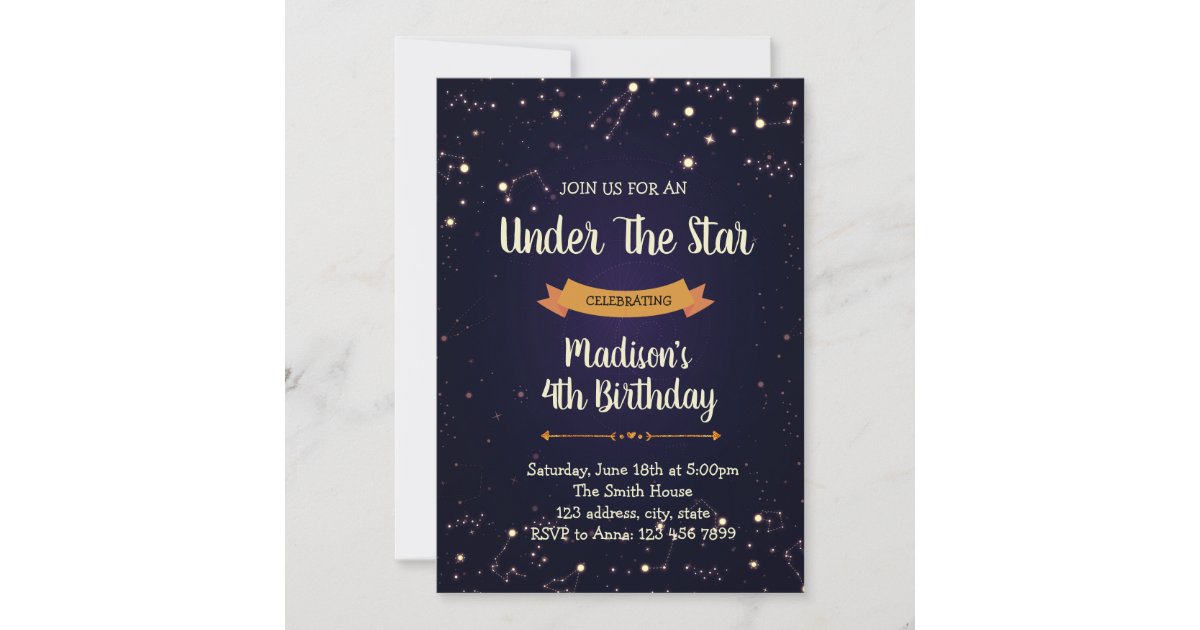 Night sky birthday party invitation Zazzle