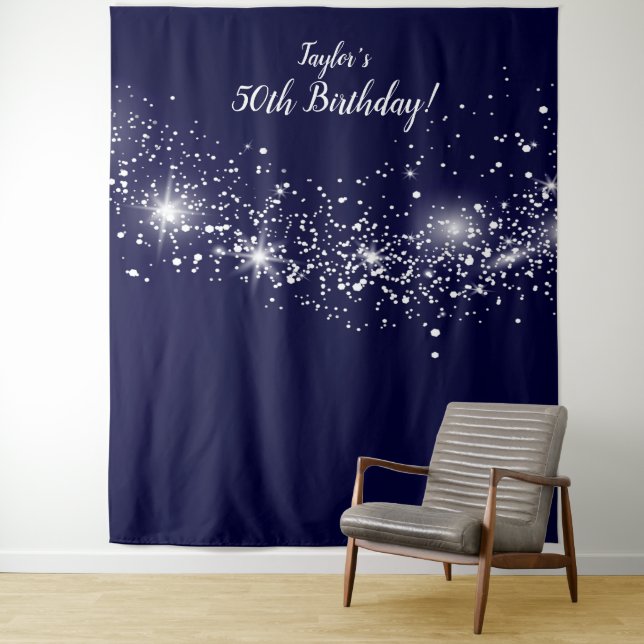 Night Sky Birthday Photo Backdrop (In Situ)
