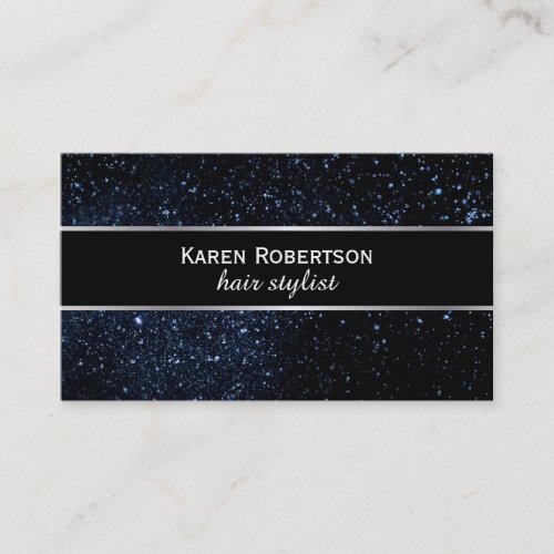 Night Sky  Black with Silver Lining Business Card