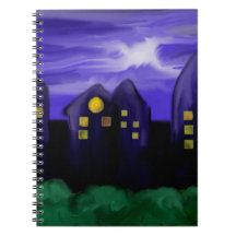 Night sky city skyscrapper canvas art