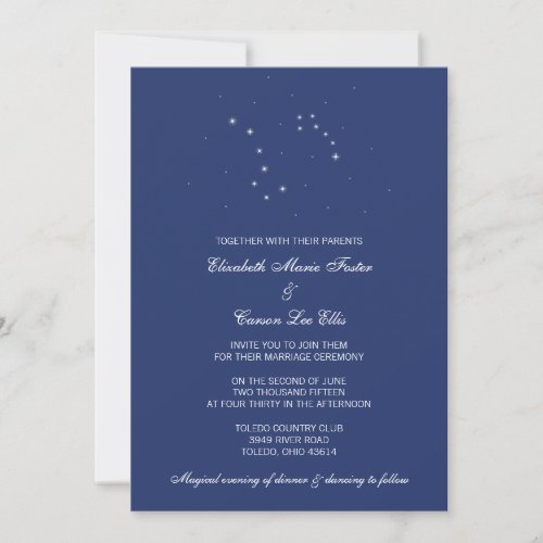 Night Sky Constellations Wedding Personalized Announcement