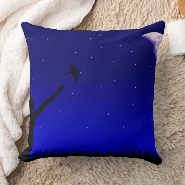 Night Sky - Cool Graphic Background Throw Pillow (Blanket)